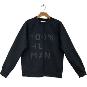 Everlane 100% Human Sweatshirt Womens Medium Black Pullover Raglan Sleeve